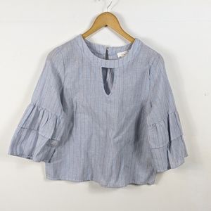 Urban Romantics boho linen blend blue stri…